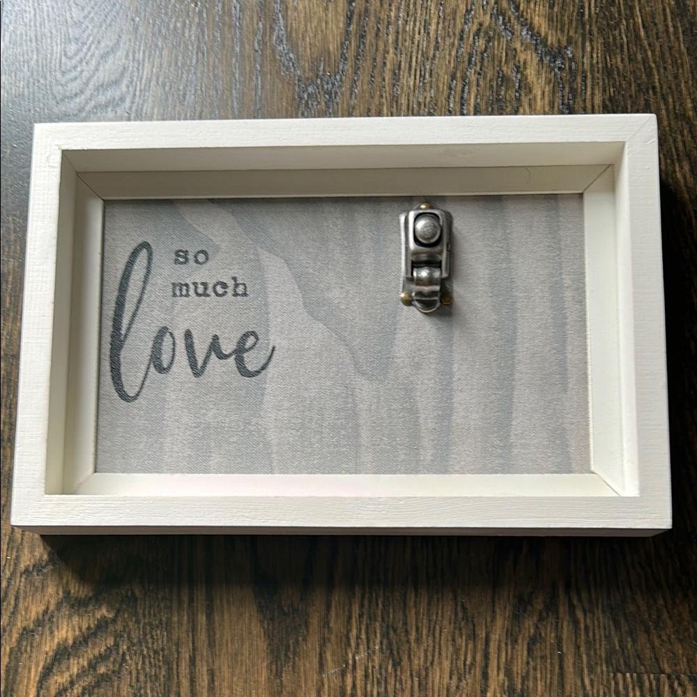 White and Gray Picture Frame with Clip